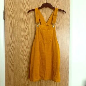 Mustard Mini Overall Dress